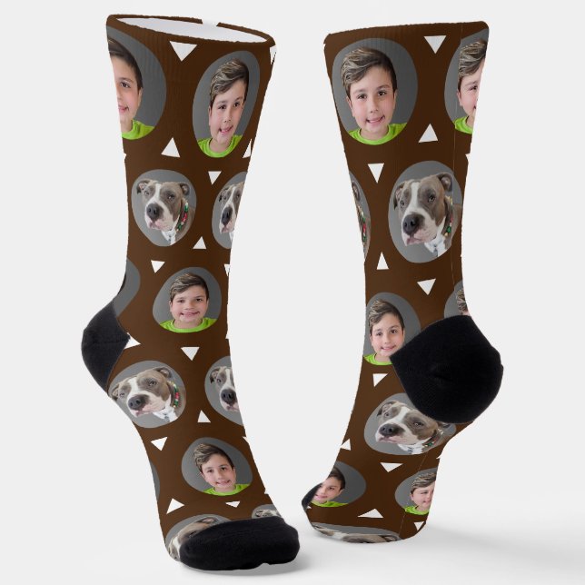 Foto für zwei Fotos Kind oder Haustier Socken (Gewinkelt)