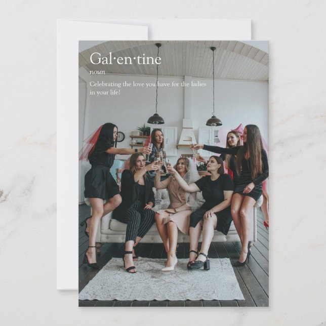 Foto Galentine's Day Definition Card Feiertagskarte (Vorderseite)