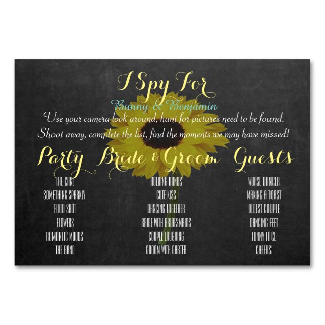 Foto Game Wedding Place Einstellung Tischspiele Ka Tischnummer (Vorderseite)