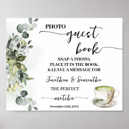Foto-Gästebuch Hochzeit Braut Greenery Matcha Poster