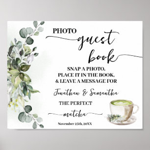 Foto-Gästebuch Hochzeit Braut Greenery Matcha Poster