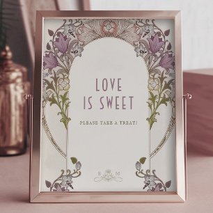 Foto-Gästebuch-Schild William Morris Lavendel Poster