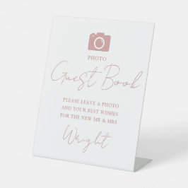 Foto Gästebuch Skript Dusty Rose Pink Wedding Sockelschild