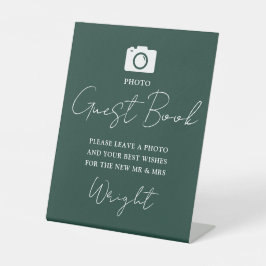 Foto Gästebuch Skript Emerald Green Wedding Sockelschild