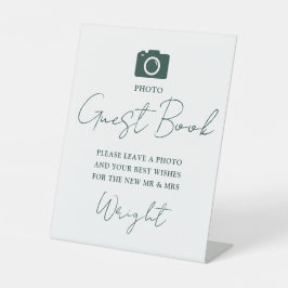 Foto Gästebuch Skript Emerald Green Wedding Sockelschild