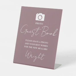 Foto Gästebuch Skript Mauve Wedding Sockelschild