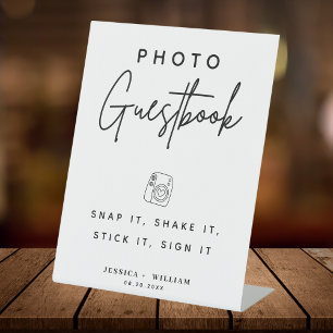 Foto Gästebuch Snap It Shake it Stick It Sign it Sockelschild