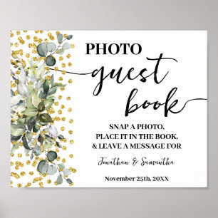 Foto Gästebuch Wedding Bridal Eucalyptus Gold
