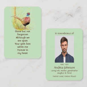 Foto Gebet Wasserfarben Pheasant Bird Art Visitenkarte