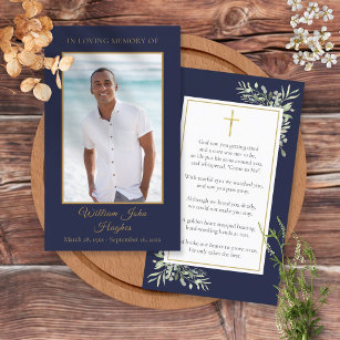 Foto-Gebetskarte für die Blaue Beerdigung Visitenkarte