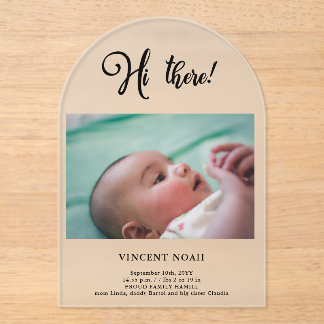 Foto Geburtsankündigung Mattierte Akrylkarte Acryleinladungen