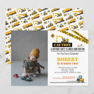 Foto Geburtstag eines jeden altersgerechten Baufah Einladung