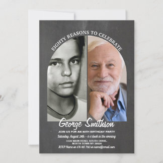 Foto Geburtstag Vintag Style Skihütte 2 Bilder Män Einladung