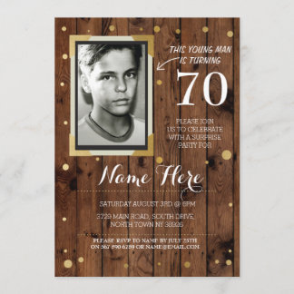 Foto Geburtstag Vintagen Stil Holz jedes Alters ei Einladung