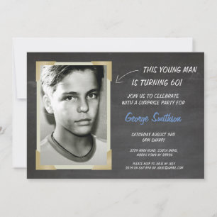 Foto Geburtstag Vintager Chalk Einladungen