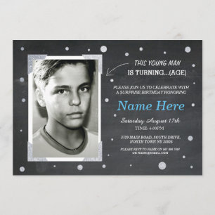 Foto-Geburtstags-Vintage Kreide laden 50. der Einladung