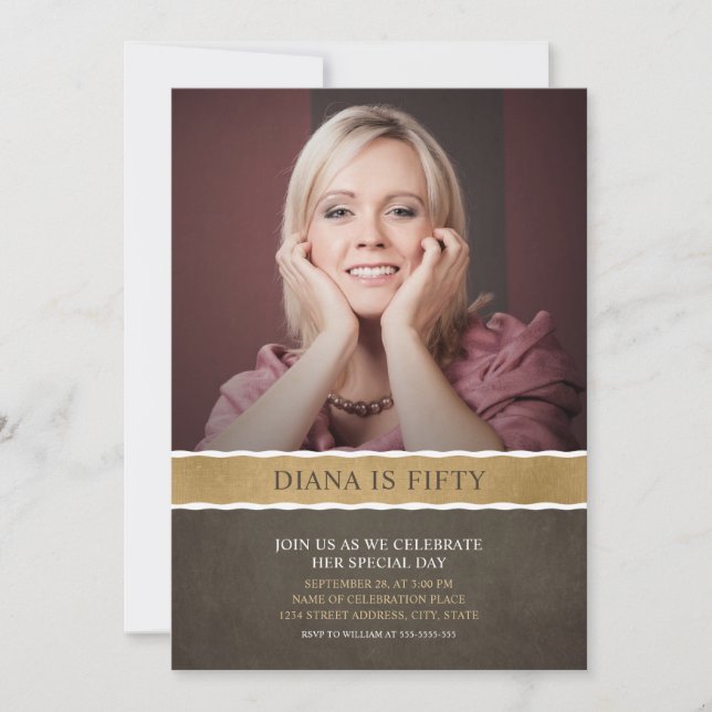 Foto Geburtstagseinladungen 50. Party Einladung (Vorderseite)