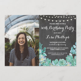 Foto Geburtstagsparty 30. Chalk Succulents 50 40. Einladung