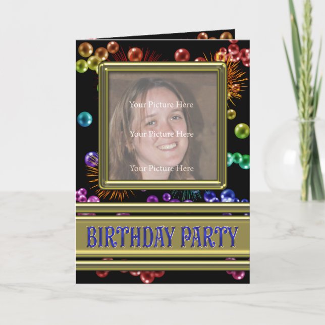 Foto Geburtstagsparty Einladung (Vorderseite)