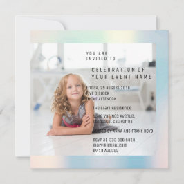 Foto Geburtstagsparty Mutter Pearl Metallic Einladung