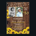 Foto Geburtstagsparty Sonnenblumen Holz 2 Bilder Einladung<br><div class="desc">Blumenladen ein,  Fügen Sie Ihr Foto zu diesem Vintagen Stil Holz einladen. Gib jedes Alter hinzu. Rückdruck im Lieferumfang enthalten.</div>