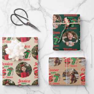 Foto-Geburtstagsverpackung - 6-7 Trend Geschenkpapier Set