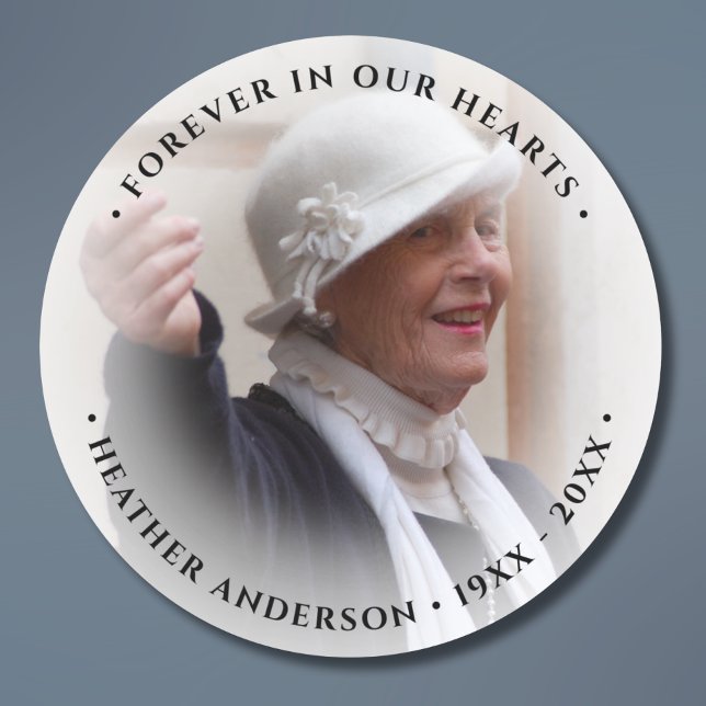 Foto-Gedenk-Tribut Runder Aufkleber (Photo Memorial Sticker)