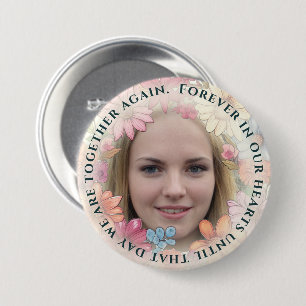 Foto-Gedenk- und Blumen-Button Button