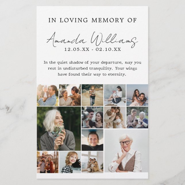 Foto Gedenkfeier - 15 Collage Gebet Flyer (Vorne)