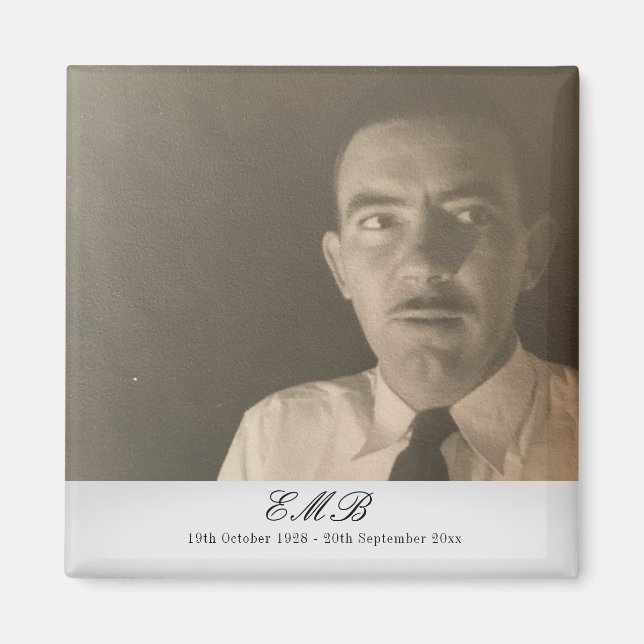 Foto-Gedenkfeier Monogramm Magnet (Vorne)