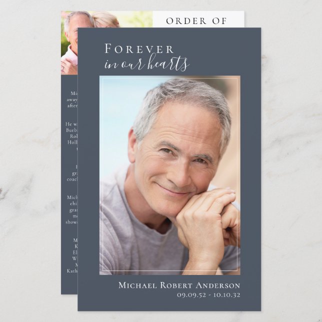 Foto-Gedenkfeier zur Beerdigung des Lebensprogramm (Vorne/Hinten)