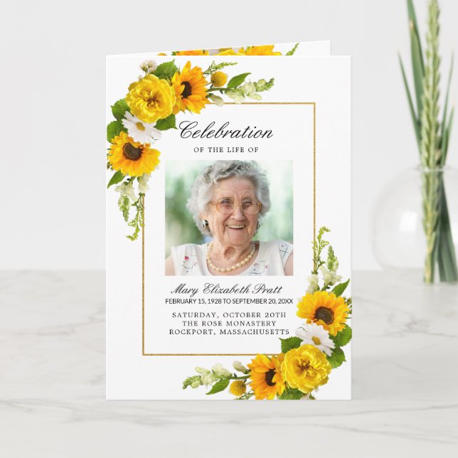 Foto-Gedenkfeier zur Beerdigung des Lebensprogramm Programm (Vorderseite)