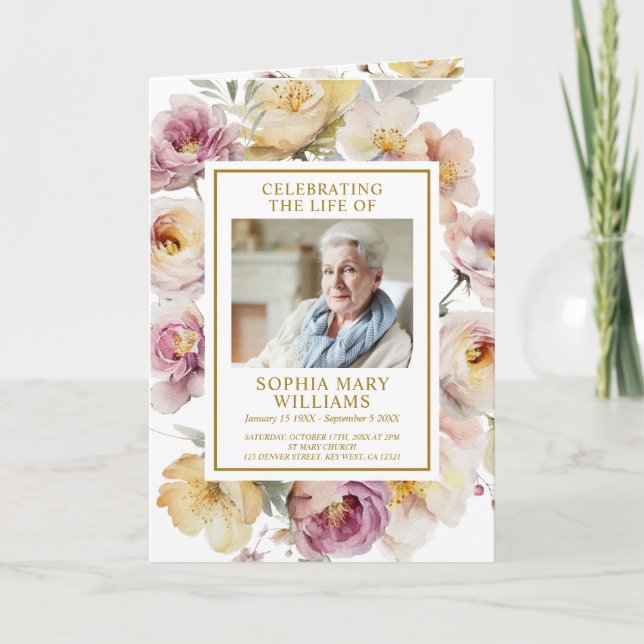 Foto-Gedenkfeier zur Beerdigung des Lebensprogramm Programm (Vorderseite)