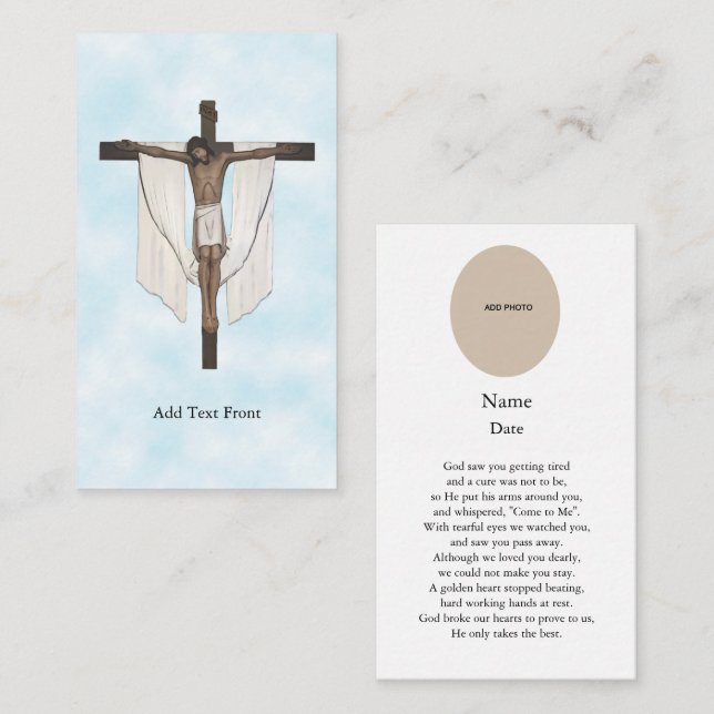 Foto-Gedenkgebet Begleitkarte (Vorne/Hinten)