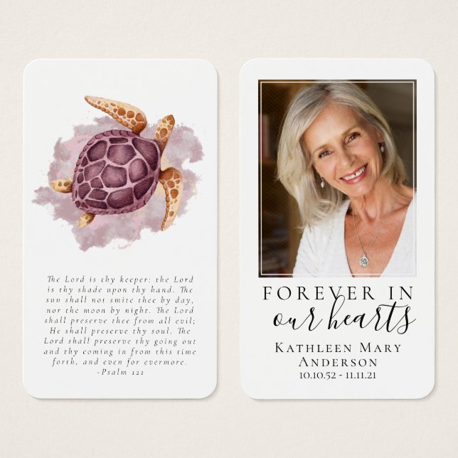 Foto-Gedenkkarte für Meeresschildkröten (Vorne & Hinten)