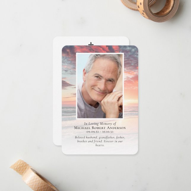 Foto-Gedenkkarte für Sunset Mitteilungskarte (Vorderseite/Rückseite Beispiel)
