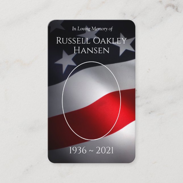 Foto-Gedenkkarten | Patriotisches Militär Visitenkarte (Vorderseite)