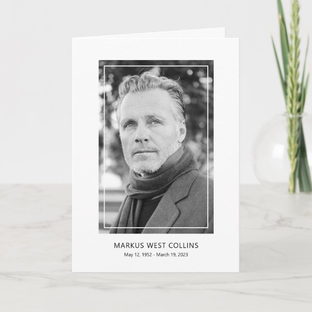 Foto-Gedenkprogramm für moderne Feiern Programm (Vorderseite)