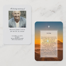 Foto-Gedenkstätte Ich bin Gratis Gebet mit Kreuz-K Visitenkarte