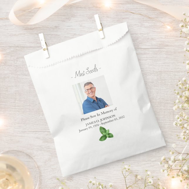 Foto-Gedenkstätte Mintesamen Beerdigung Geschenktütchen (Ausgeschnitten)