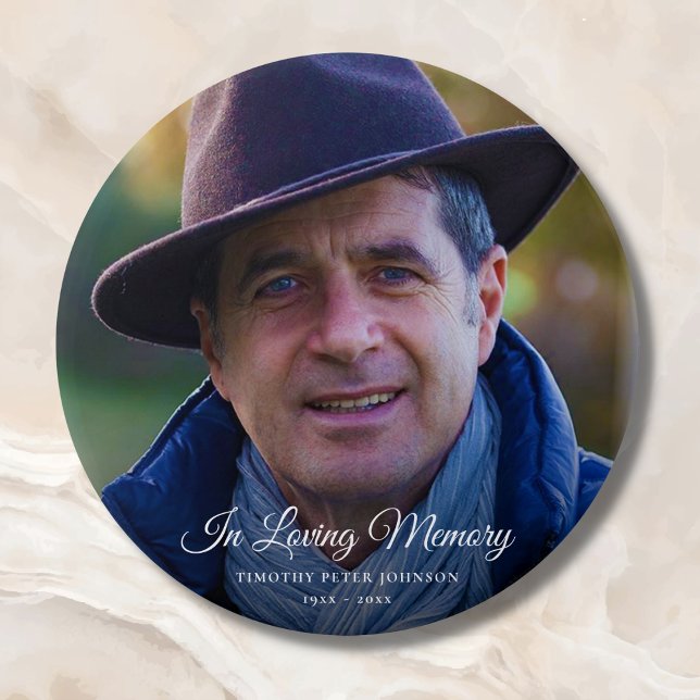 Foto-Gedenkstätte oder Beerdigung-Tribut Achtung Button (Photo Memorial Button)