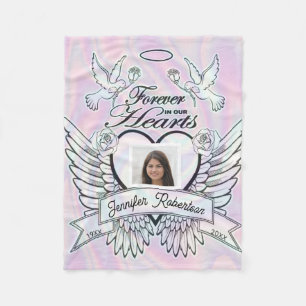 Foto-Gedenktafel rosa Fleecedecke