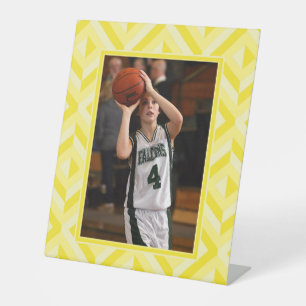 Foto Gelb dreiteiliges Diamantmuster Sockelschild