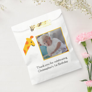 Foto Gelb Orange 1. Geburtstag Geschenktüte Geschenktütchen