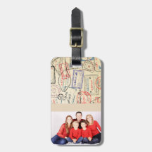 Foto Gepäckmarke mit Briefmarke für Reisen