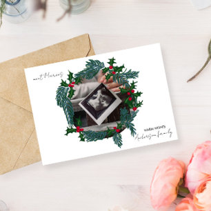 Foto gerahmt in Weihnachtskranz Feiertagskarte