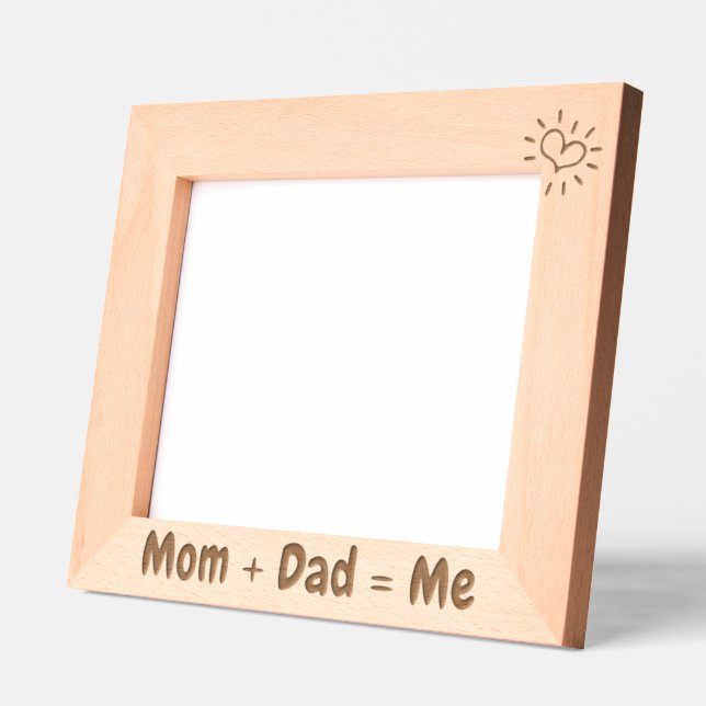 Foto Geschenk für Baby, Mama + Vater = Me 10x8" Geätzte Rahmen (Links)