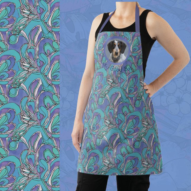 Foto Geschenk für Hunde Mama Oma Hübsch Aqua Lila Schürze (Von Creator hochgeladen)