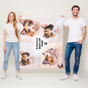 Foto Geschenk für Katzen Vater Personalisiert Name Fleecedecke