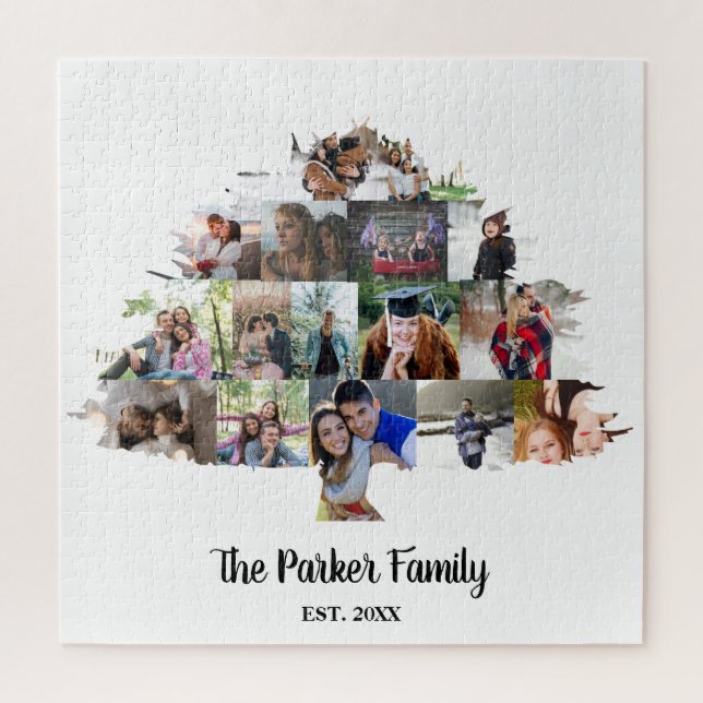 Foto Geschenk Idee Familienbaum Foto Collage Puzzle (Vertikal)